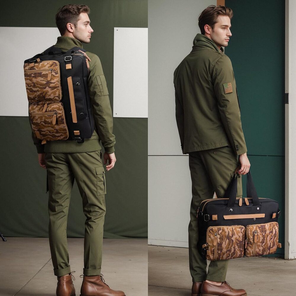 PS Le Periple 3 in 1 Computer Backpack 17.3 In Laptop Work Bag, Briefcase Desert - Picture 5 of 7